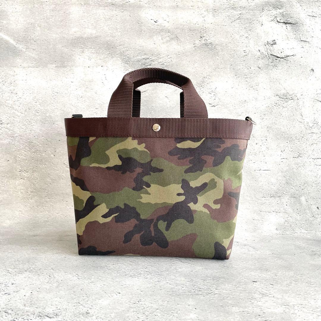 トートバッグ　コーデュラ ナイロンカモフラ　ハンドメイド　ショルダー紐込み