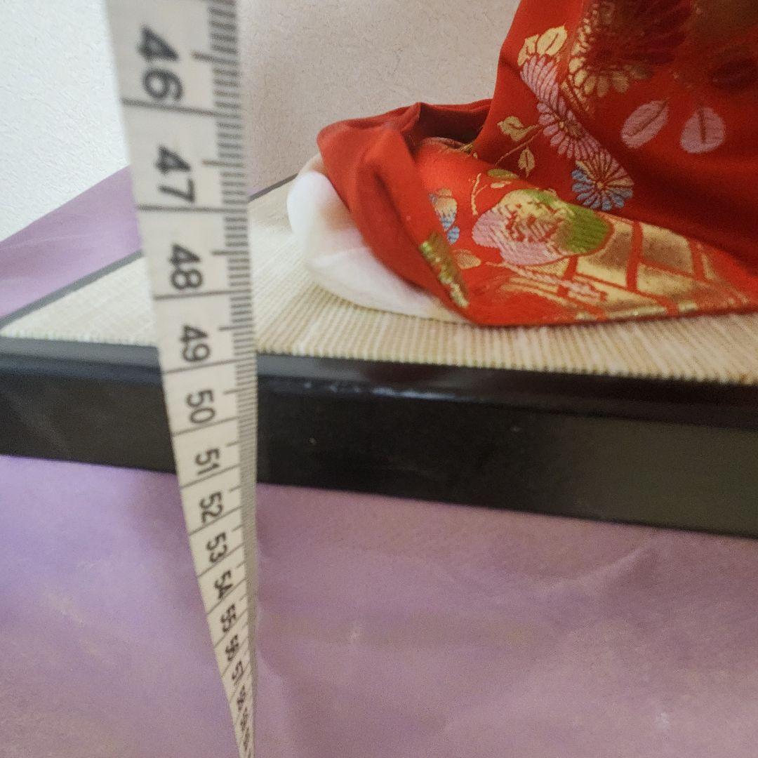 市松人形 赤と金の装飾 浅妻 昭和レトロ 鼓 日本人形 約51cm