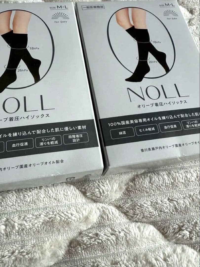 NOLL オリーブ着圧ハイソックス 3箱セット