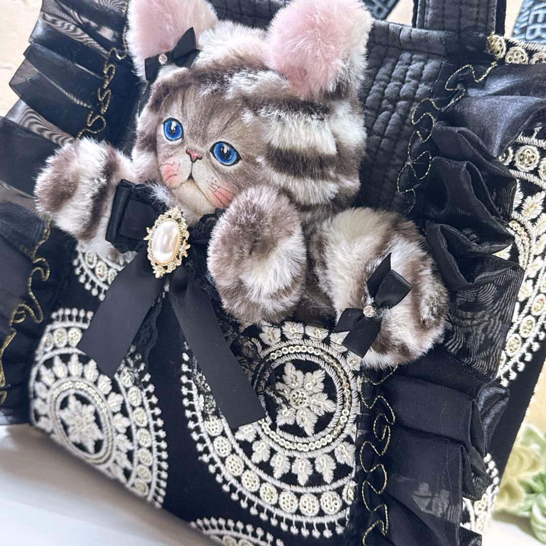 灰*猿様 コヤンイサムチュン♡上品インド刺繍×ヌビ！ルミちゃんのフリルトートバッ