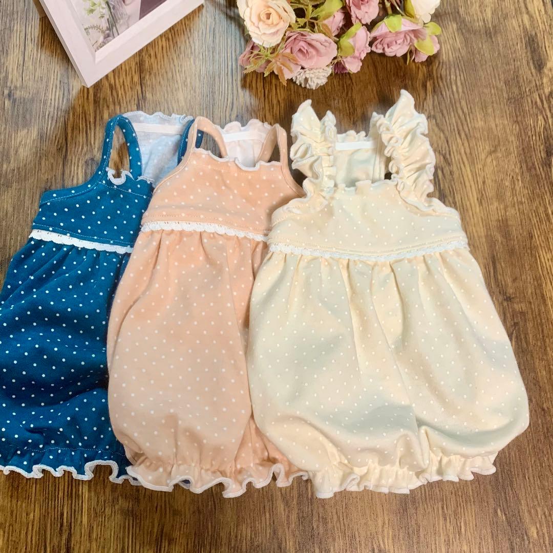 No.35 ハンドメイド犬服 ドットスムースのキャミバルーンワンピ