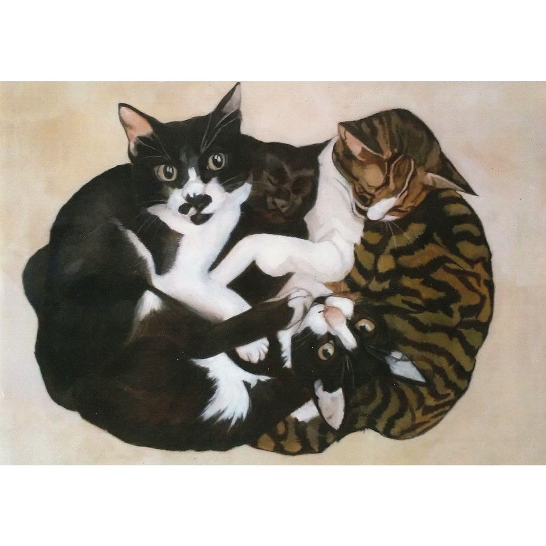 原画「ハッチ」《＋猫イラスト３枚無料プレゼント》