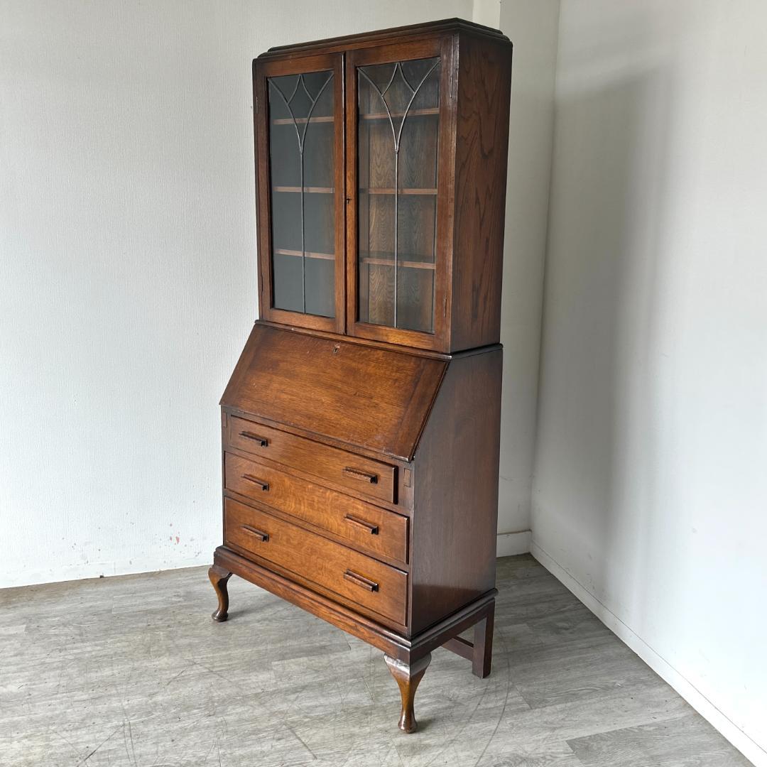 イギリス アンティーク家具 ビューローブックケース　机 1930年頃 025B
