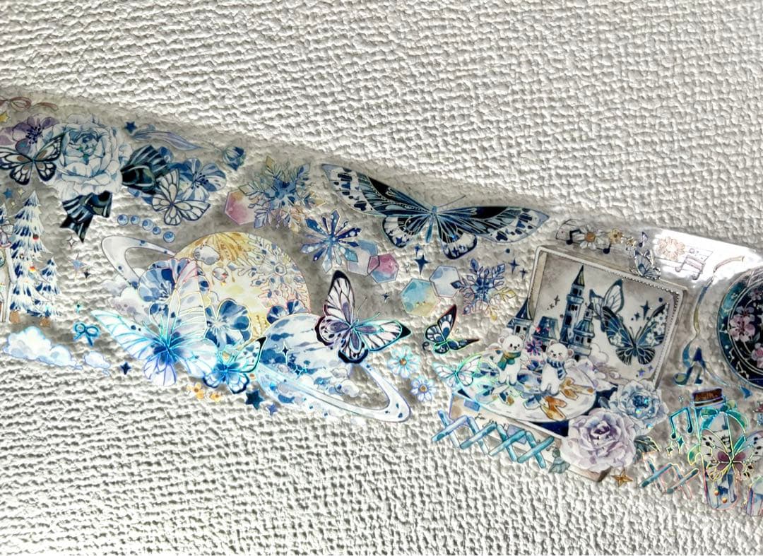 699円【KN137】海外PET（镭射銀 ）マステ マスキングテープ　雪　冬　熊