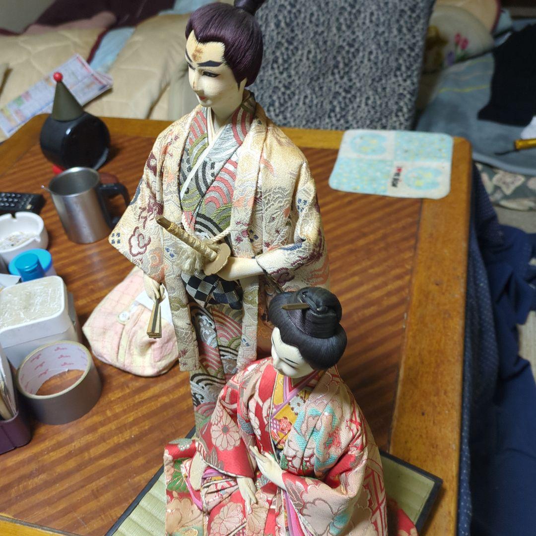 日本人形 男女セット 伝統的和服．沖縄製