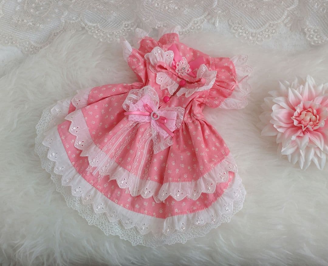 ♡ ピンク花柄犬服♡ワンピース♡オーダー犬服