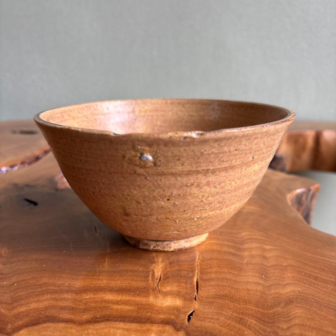 黄伊羅保茶碗 女郎花 原清晁作 共箱 抹茶碗 茶道具