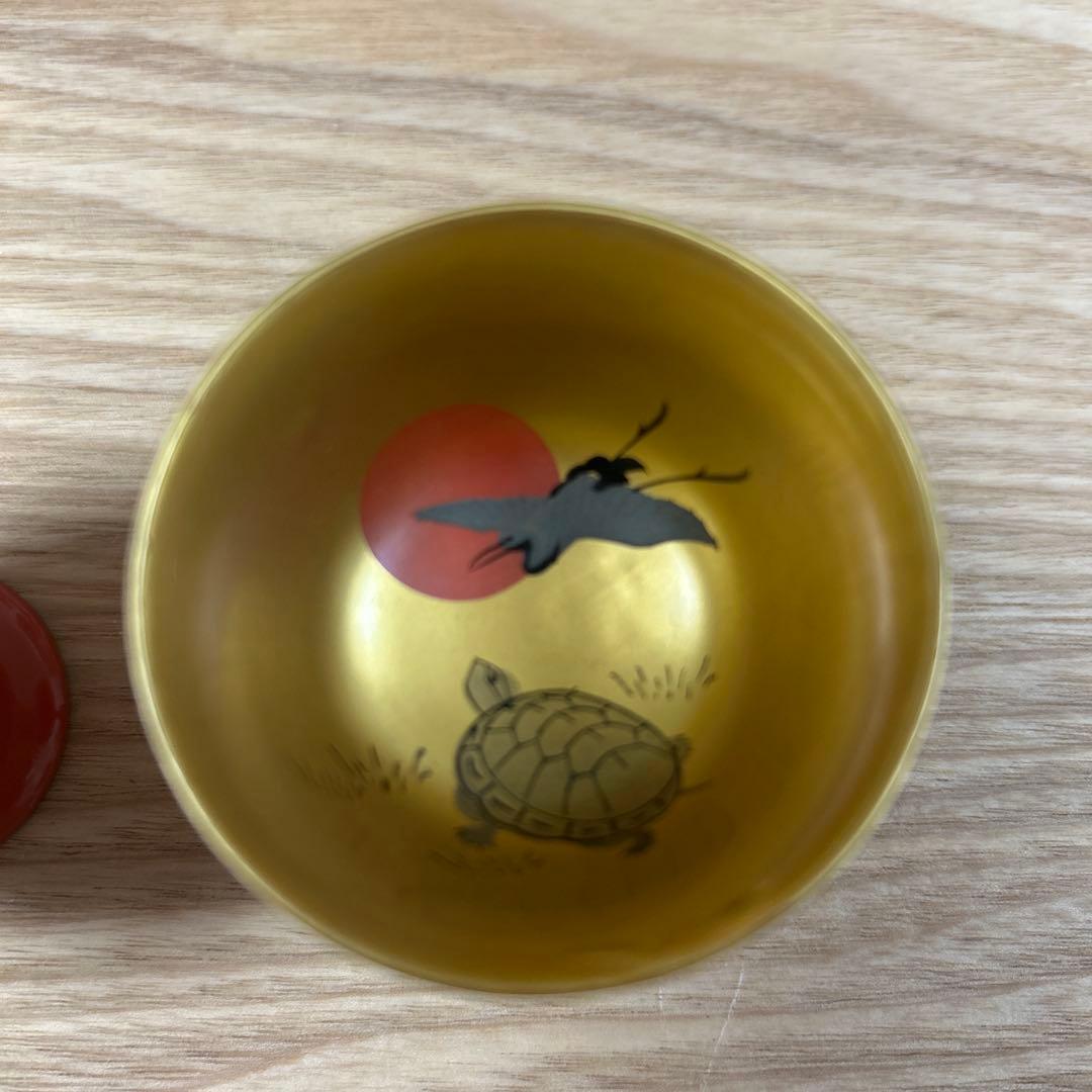 輪島塗　蒔絵　金魚　盃洗　鶴亀　盃杯　骨董品　美術品　工芸品