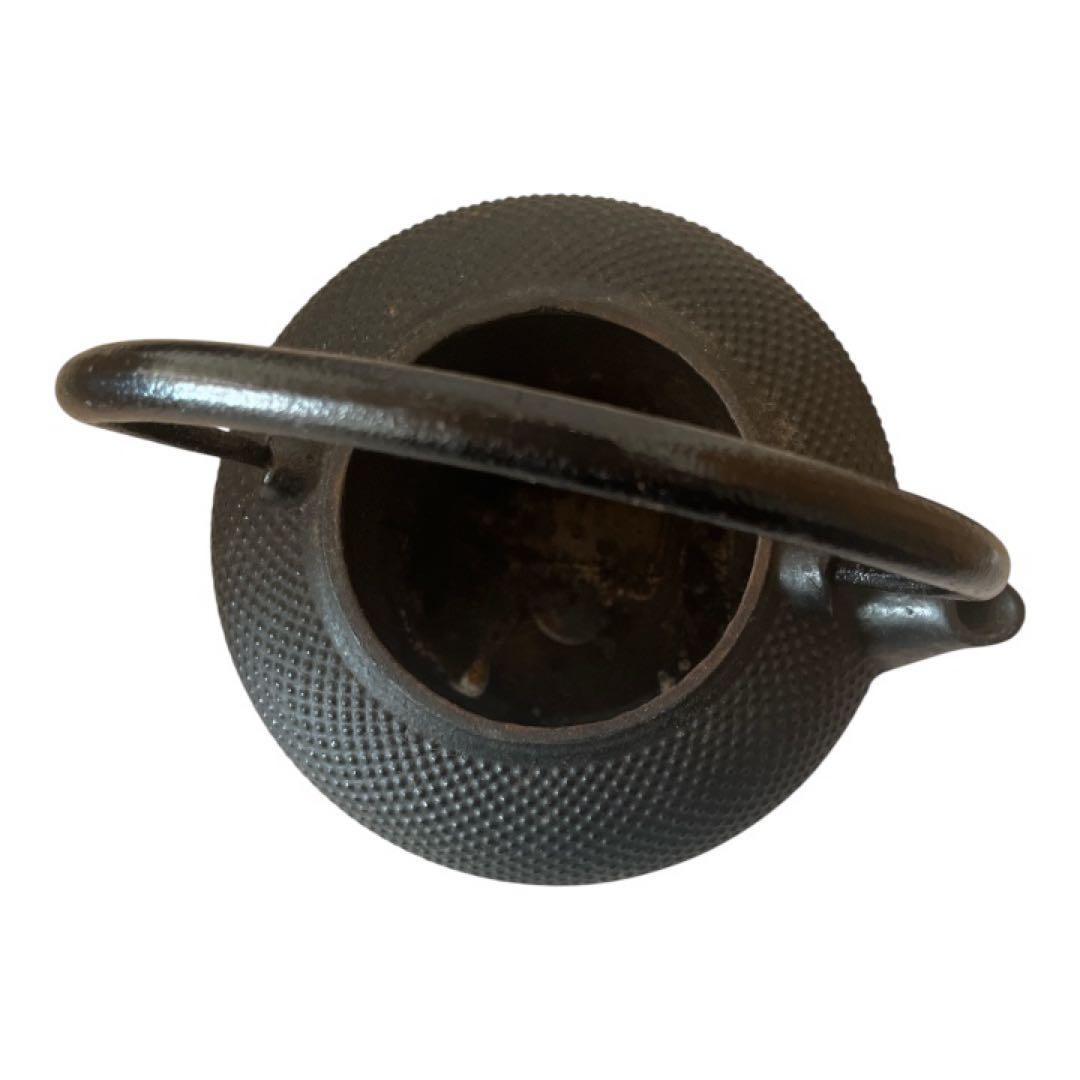 【水漏れなし確認済】鉄瓶 あられ模様 約1L 黒 レトロ 茶道具