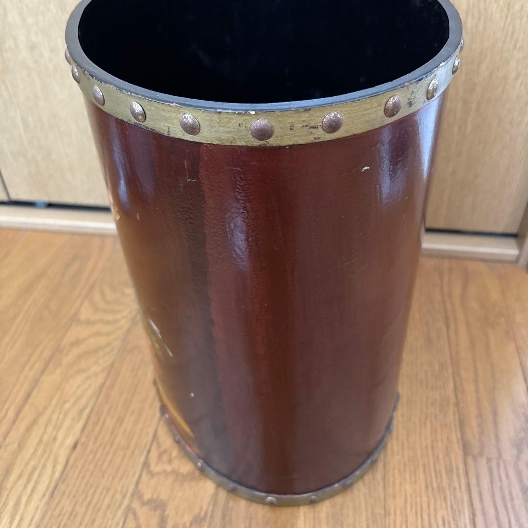 ヴィンテージ　木製　ゴミ箱　ダストボックス　トールペイント