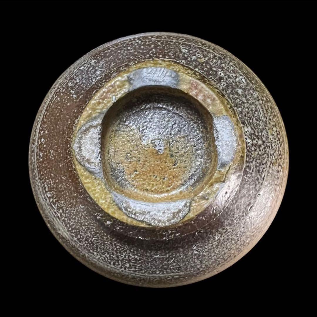 茶道具 阿部祐工(師:濱田庄司)塩釉茶碗 益子焼 筑前河内焼 共箱共布 お稽古用