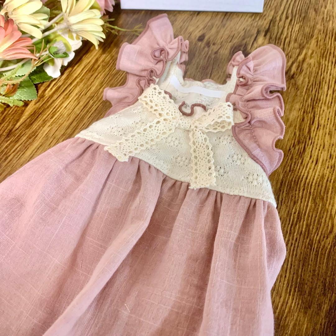 No.37 ハンドメイド犬服 ふんわりダブルガーゼのキャミバルーンワンピ