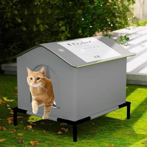 laiqianle 外猫ハウス 屋外 ペットハウス 耐候性の野良猫シェルター p