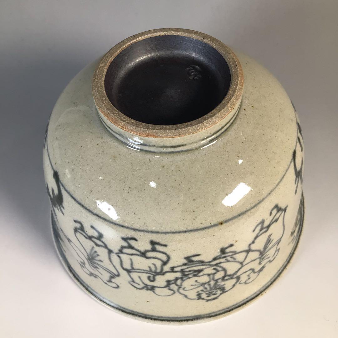 Ｍ３１６　茶碗　『膳所焼』『淡海ぜぜ　陽炎園造』『安南写七賢人絵』　共箱　茶道具