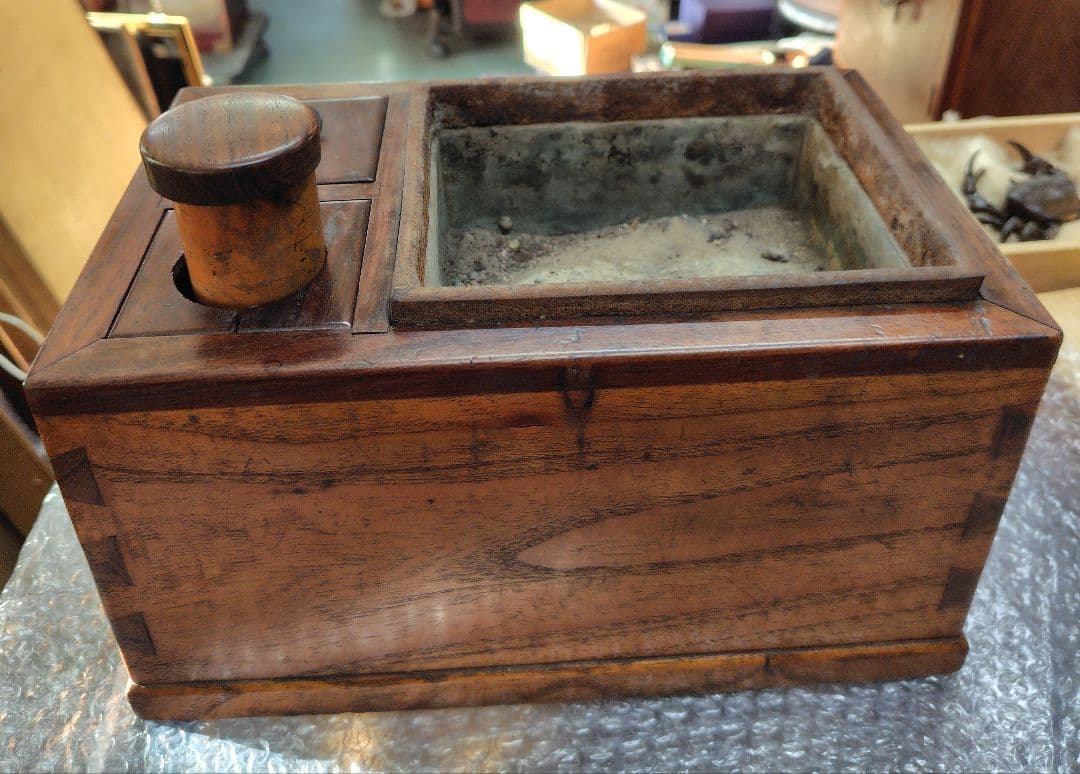 希少 小型 豆火鉢 ケヤキ 長火鉢 上品 煎茶用 茶道具 古民具 ミニ