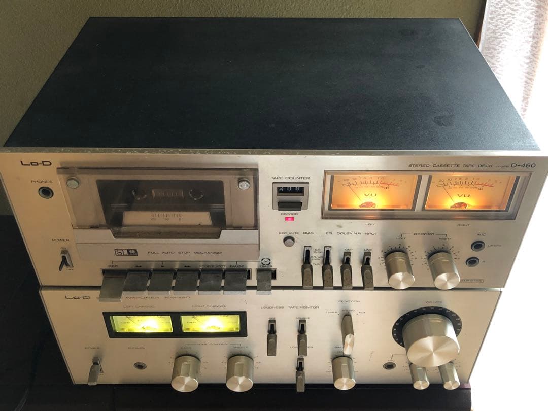 【HITACHI】Lo-D ステレオアンプHA-380・カセットデッキD-460