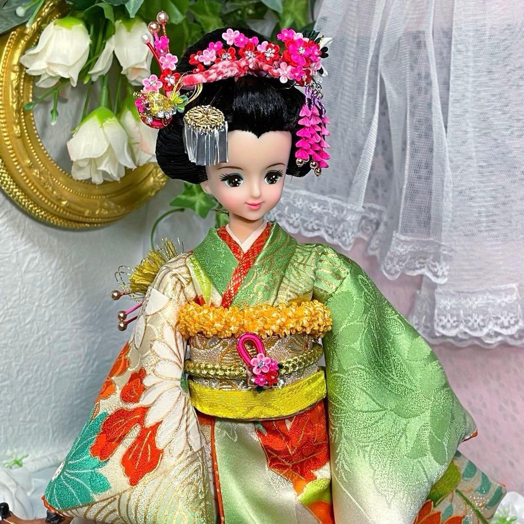 ユリーシア　日本髪風本体と 着物 セット　☆リユース　手芸　リカちゃん　ジェニー