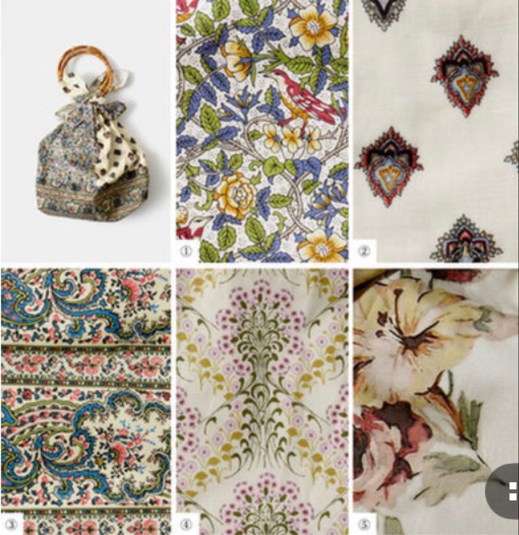 Bon Vieux Temps パッチワークプリント バンブーハンドルバッグ