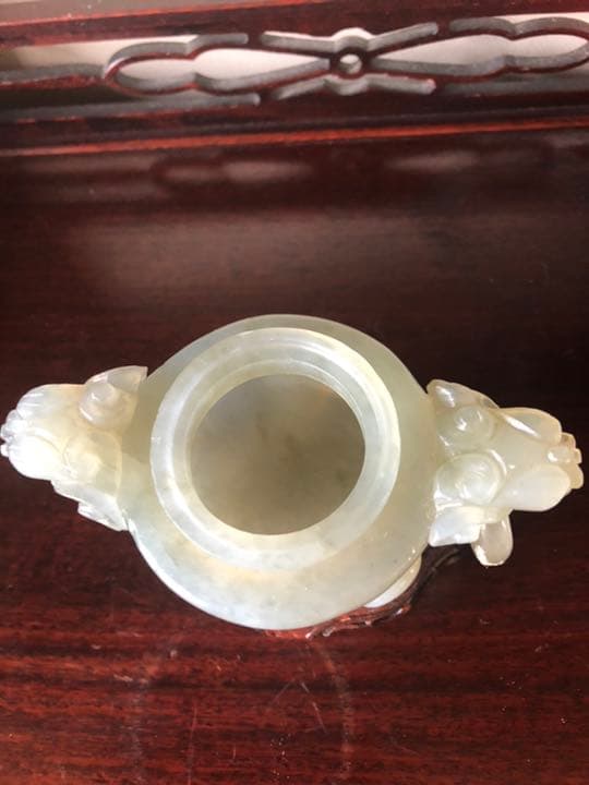 中国 天然古玉 香炉 ヒスイ 年代品