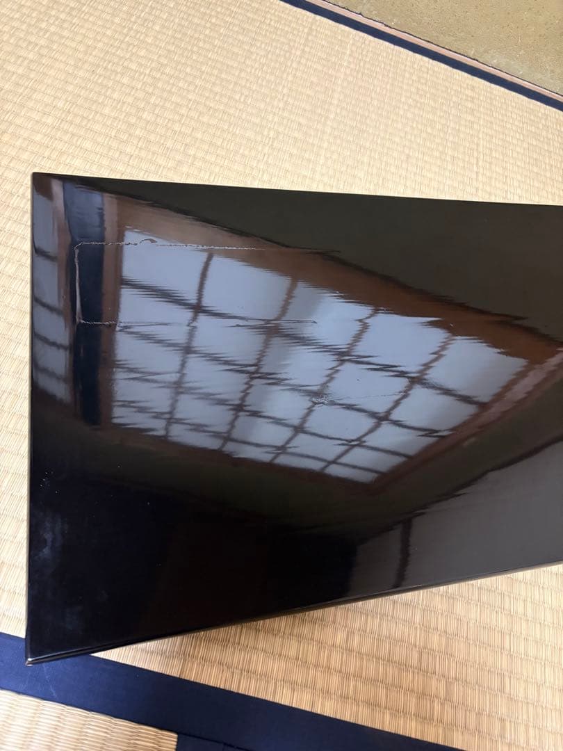 ★中古品★茶道具　真塗長板　宗伝之形　藪内透月斎書付