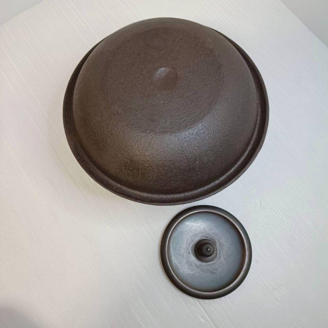 釜師 光洞作 真形羽付釜 浜松地紋 共箱 茶釜 鉄瓶 茶道具 骨董 アンティーク