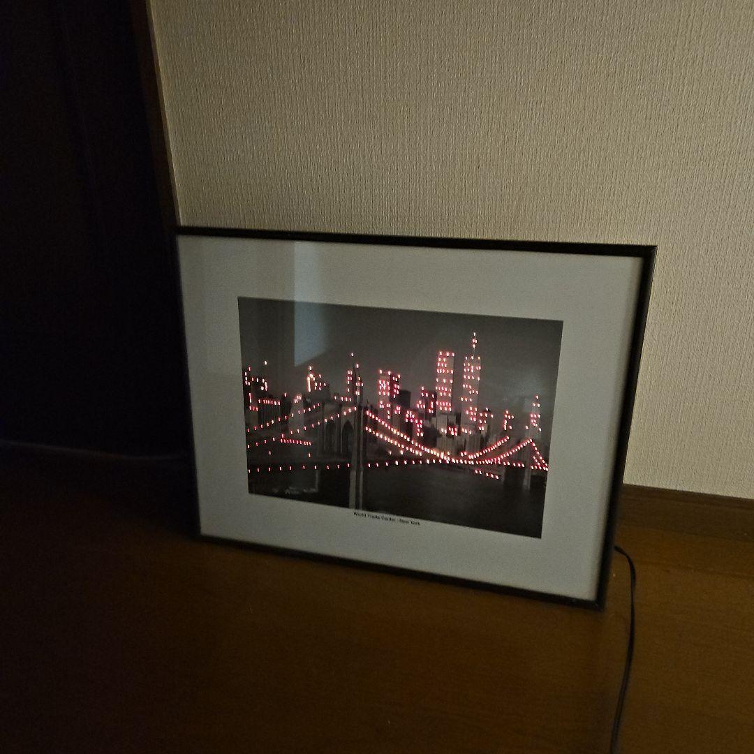 レトロ　光ファイバー　アートパネル　イルミネーション　ニューヨーク　夜景