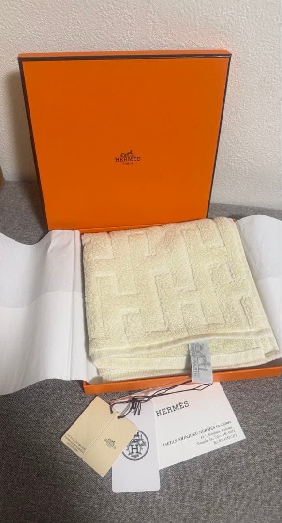 【新品未使用】HERMES エルメス カレタオル ステアーズ ハンドタオル