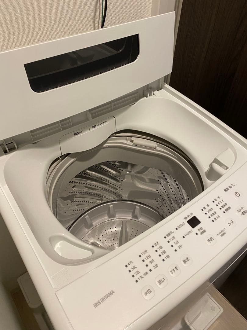 IRIS OHYAMA 全自動洗濯機 IAW-T504-W-B 5kg