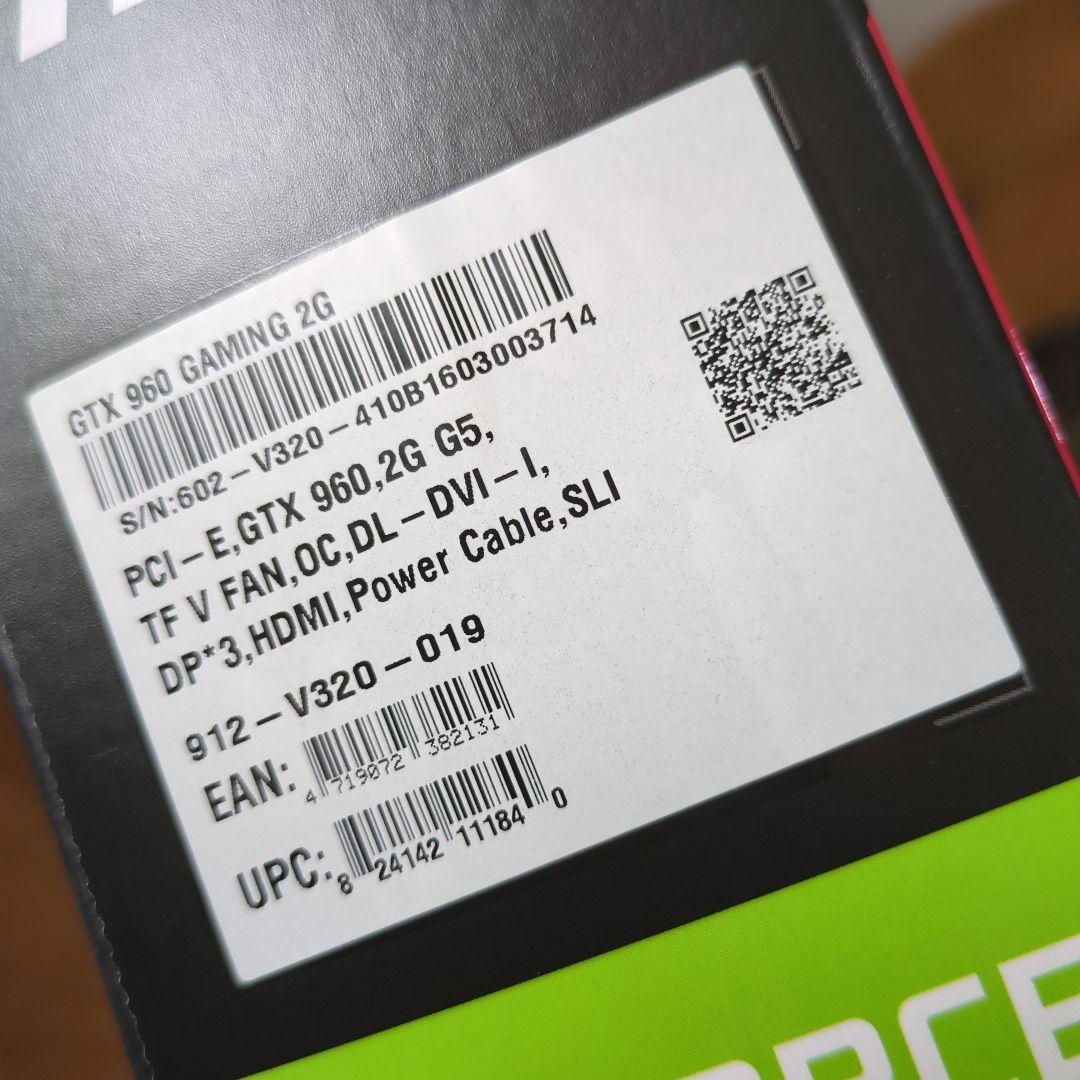 GEFORCE GTX 960 GAMING2G グラフィックボード