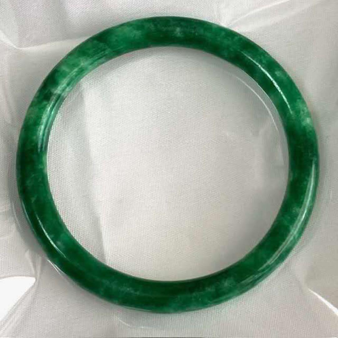 《鑑別書付き》氷種・天然翡翠ヒスイ(Jadeite)ジェダイトバングル