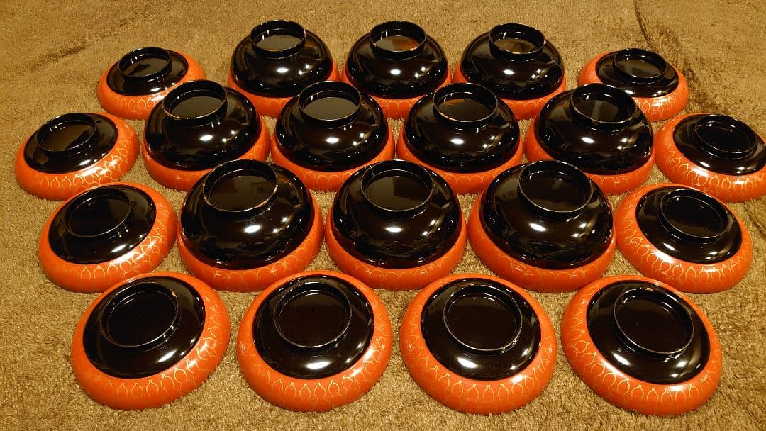 輪島塗　漆器　蓋椀　瓢箪の図　蔵出し　１０客