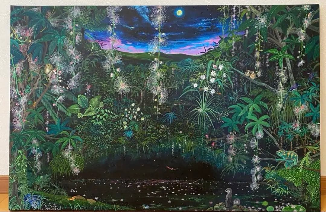 絵画　アクリル画家　『一夜の幻』 サガリバナ