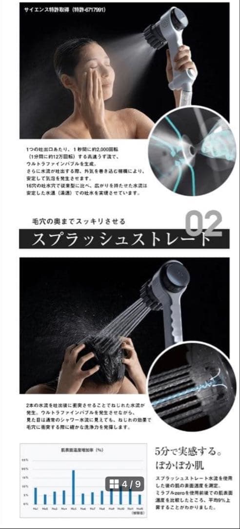 【新品未使用】Mirable zero ウルトラファインバブルシャワーヘッド
