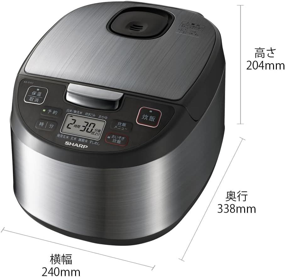 シャープ 炊飯器 5.5合 黒厚釜 球面炊き シルバー KS-S10J-S