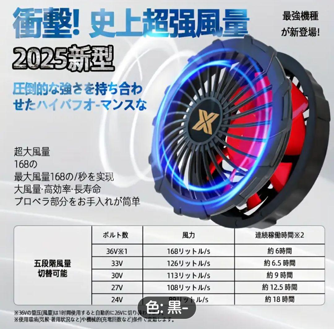 2025年最高性能、36V出力 、ファン、バッテリーセット