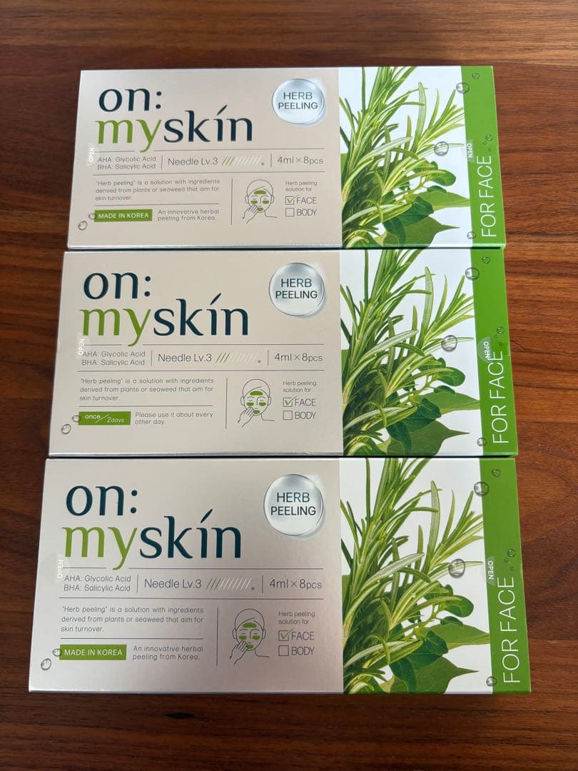 on: myskin ハーブピーリング フェイスマスク 8個入り3箱セット