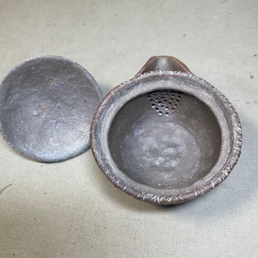 備前焼　備前手造り龍宝瓶　獅子宝瓶 在銘 ２点セット 煎茶器 急須 煎茶道具