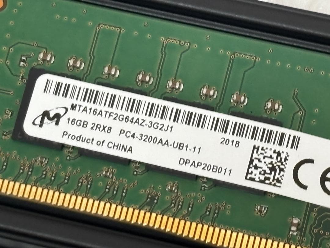 Micron DDR4-3200 UDIMM 16GB×2枚 計32GB
