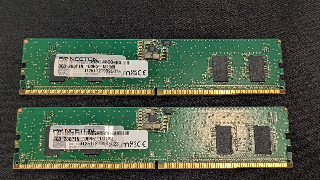 w*w様 DDR5メモリ16GB (8GB×2) プリンストン PD5-4800