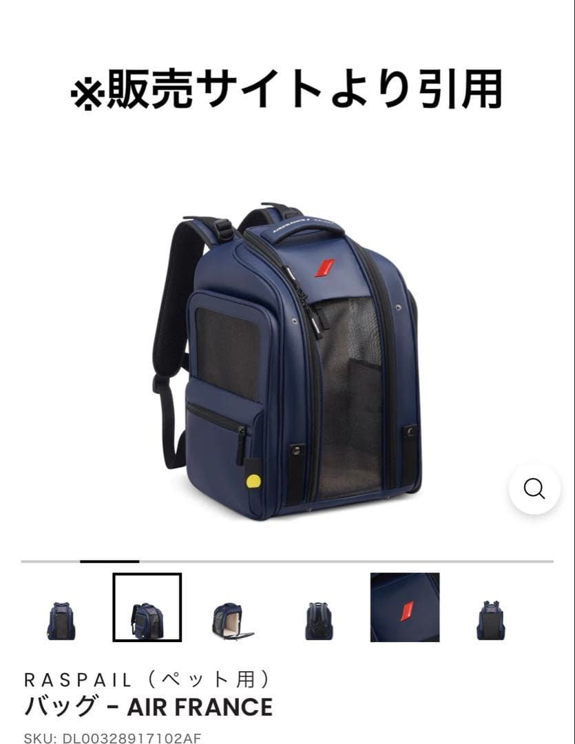 AIRFRANCE/DELSEY ペットキャリー(リュックタイプ)