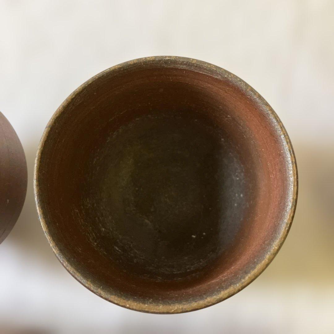 備前焼　茶色の陶器製　湯呑み　未使用