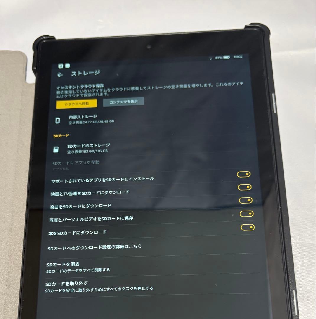 【やや美品】Fire HD 10（第7世代）+microsdxc(200GB)