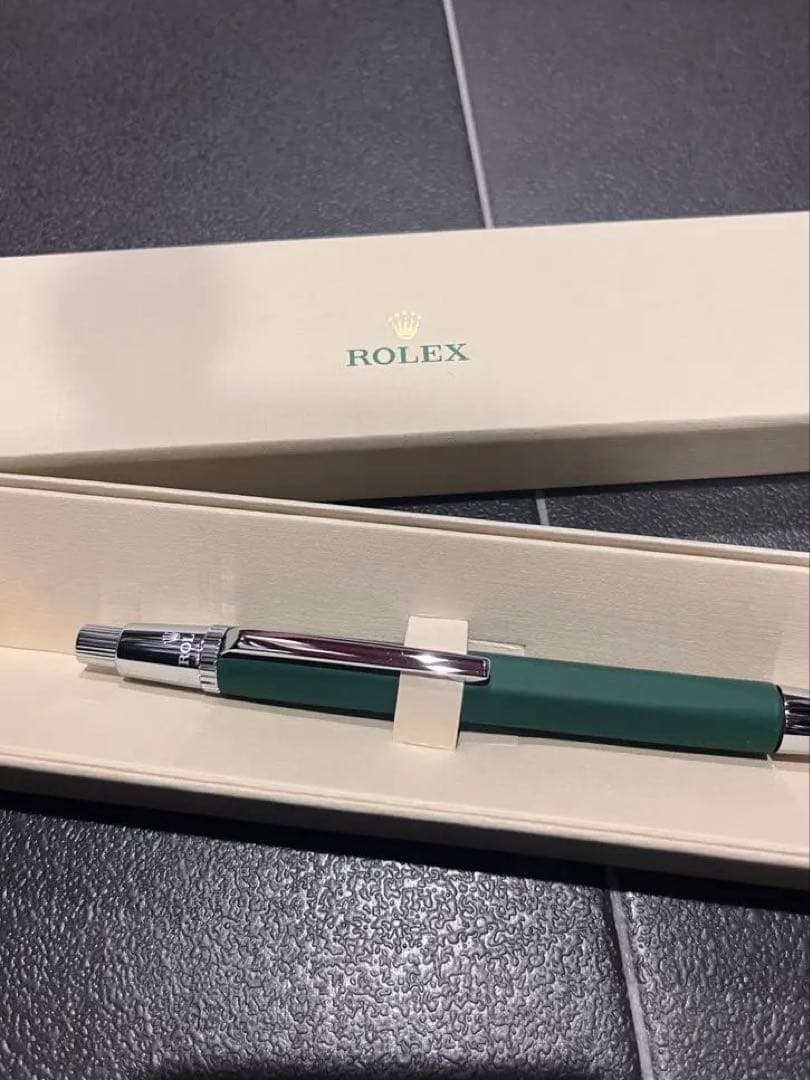 ROLEX ボールペン 緑色 ボックス付き　ノベルティ未使用希少品