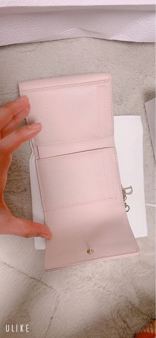 Dior ピンク キルティング ミニ財布