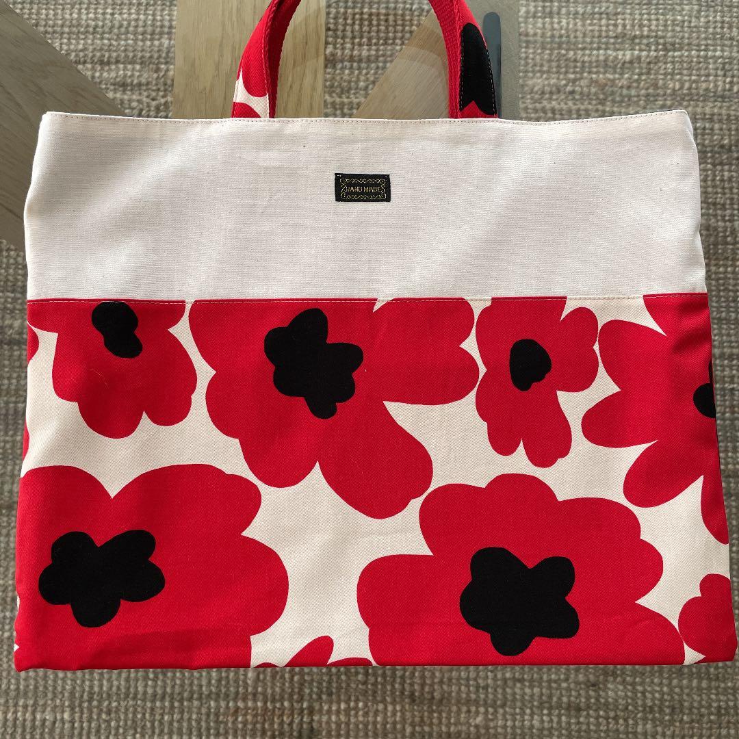 ハンドメイド　北欧　花柄　レッスンバッグ
