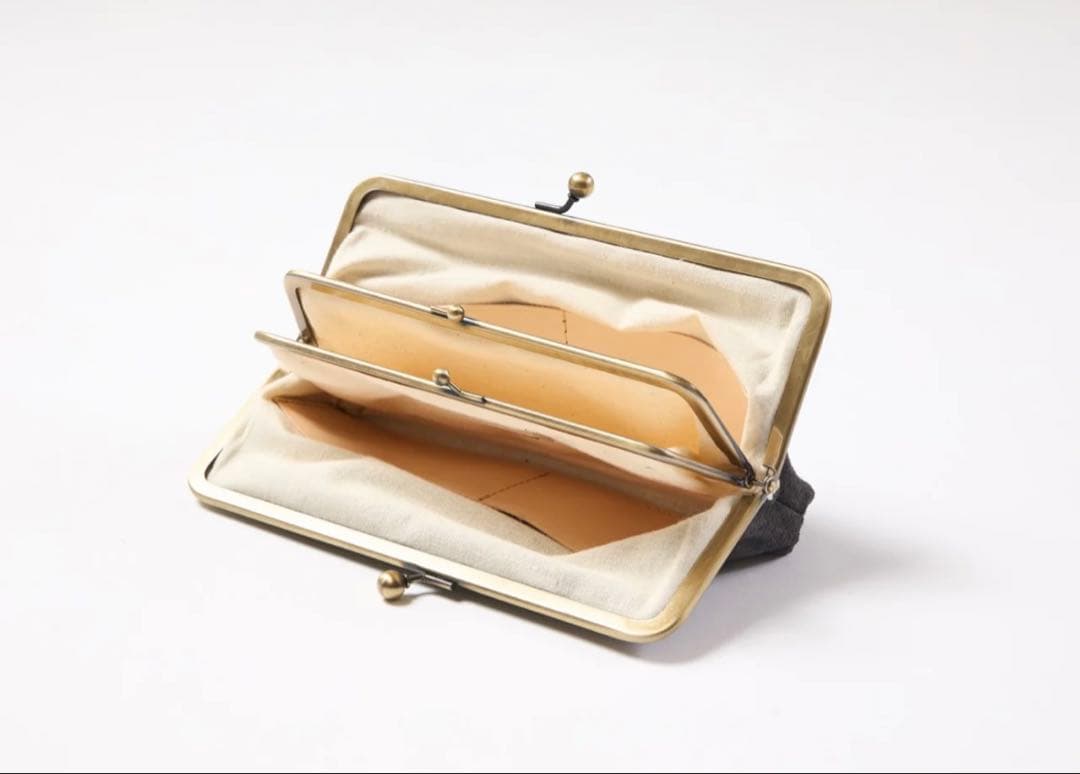BrownBrown×2nd ハンドペイントがまぐちウォレット