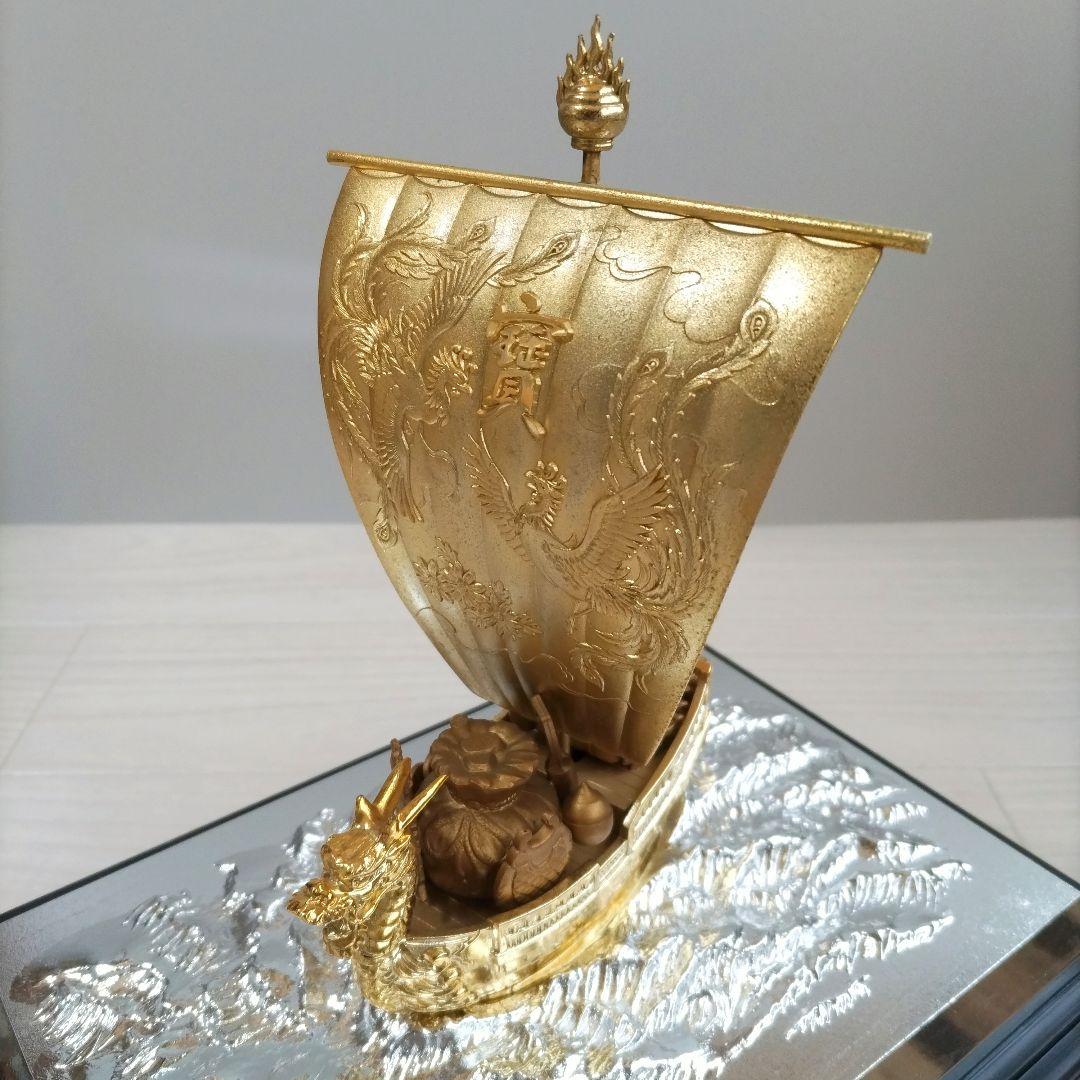 縁起物 宝船 置物 金色 オブジェ 七福神 開運 商売繁盛 置物 インテリア