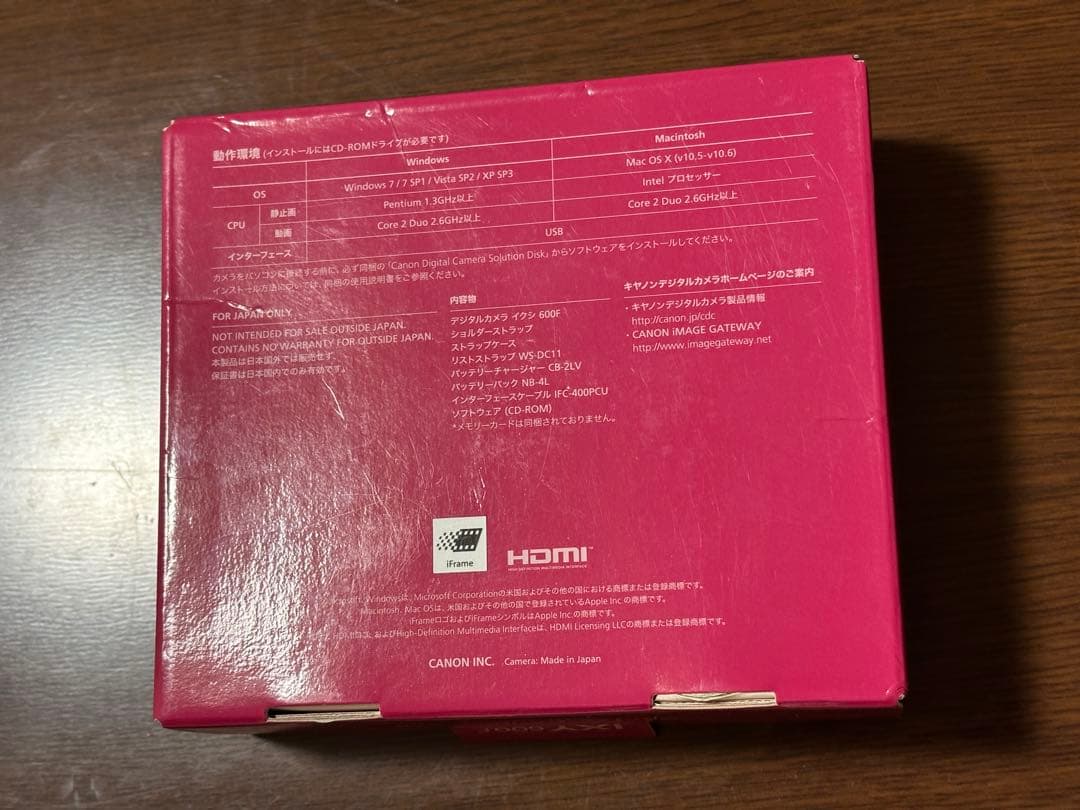 Canon IXY 600F サマンサタバサ 本体美品 一部欠品 外箱難あり