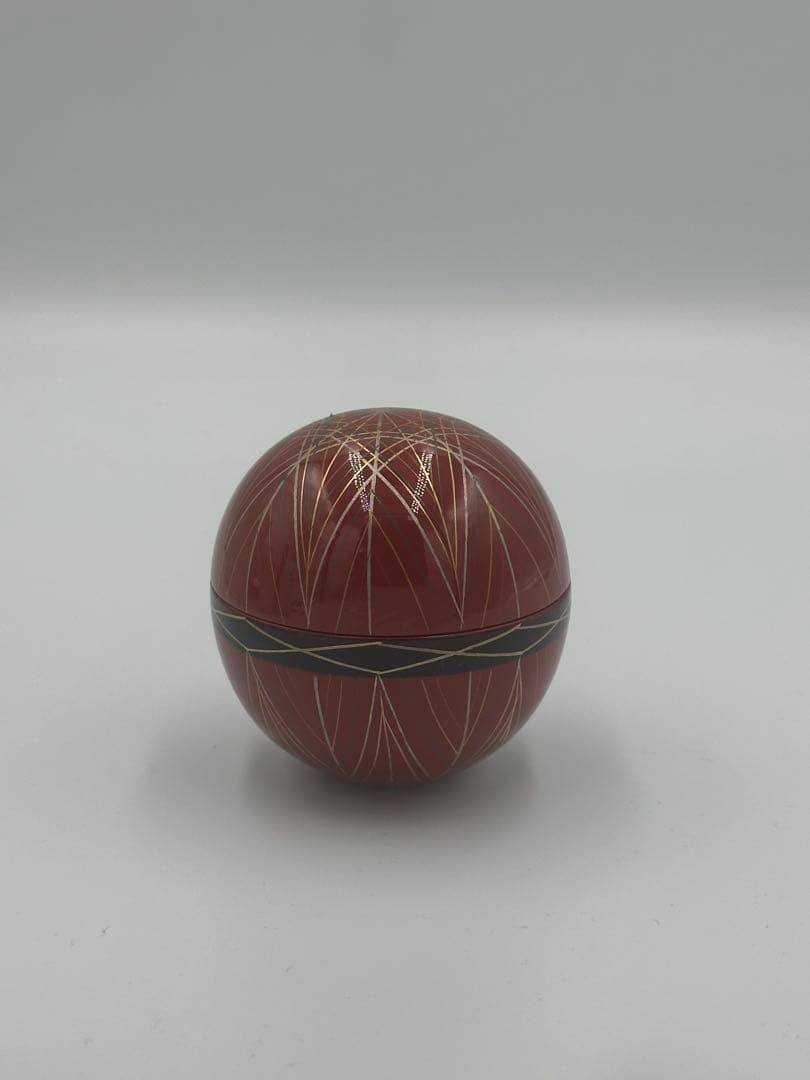「セール中」 手まり蒔絵　日の丸棗　松峰作　茶道具