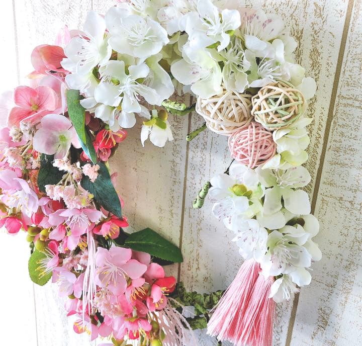 光触媒加工/満開の桜/ときめきリース♡アーティフィシャルフラワー1点物）